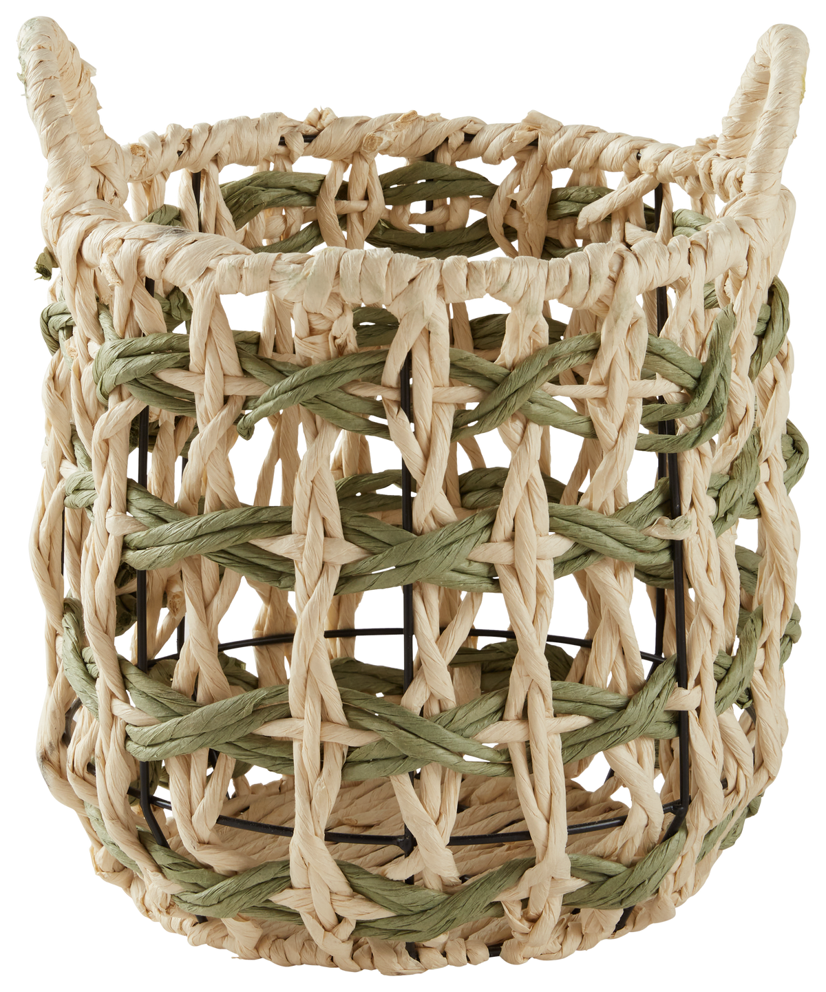 Kosár Alphonse - natúr/zöld, Konventionell, fém/papír (26/26cm) - Zandiara