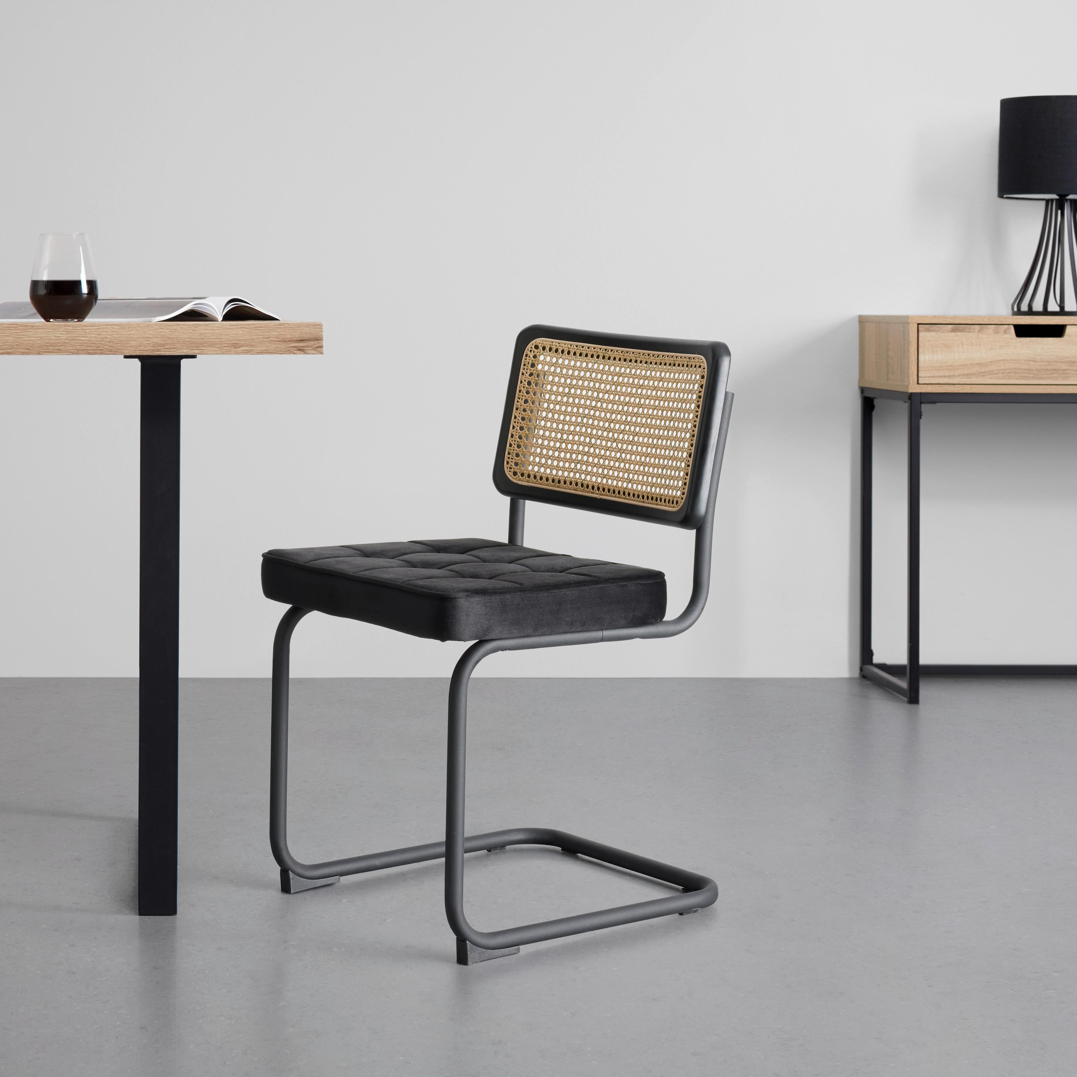 KRZESŁO MAXIM -TREND- - kolor naturalny/czarny, Modern, metal/drewno (51/82/55cm) - Mömax