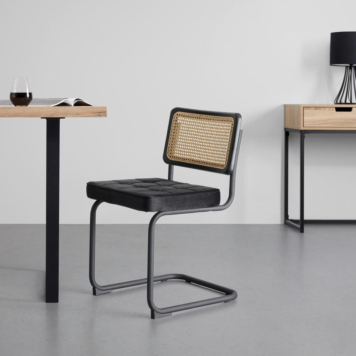 KRZESŁO MAXIM -TREND- - kolor naturalny/czarny, Modern, metal/drewno (51/82/55cm) - Mömax