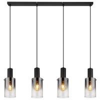 HÄNGELEUCHTE 15907-4H - Klar/Schwarz, Design, Glas/Kunststoff (102,5/12,5/150cm) - Globo