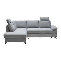 Ecksofa Grau - Schwarz/Grau, Modern, Textil/Metall (189/250cm) - Mömax