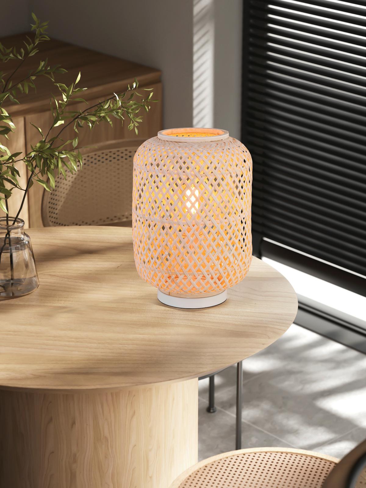 LAMPA STOŁOWA LAURINA - biały, Modern, drewno (28/43cm) - Bessagi Home