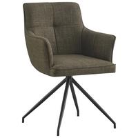 KRZESŁO Z PODŁOKIETNIKAMI BILL - zielony/czarny, Design, metal/tkanina (58/84/62,5cm) - Novel