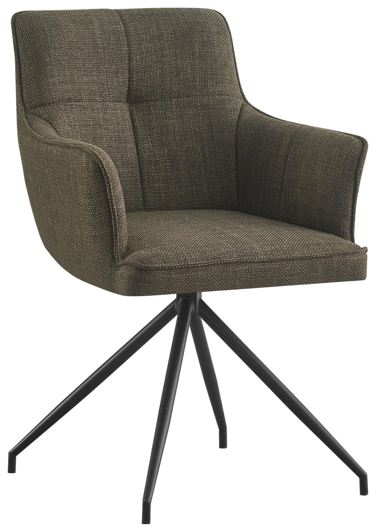 KRZESŁO Z PODŁOKIETNIKAMI BILL - zielony/czarny, Design, metal/tkanina (58/84/62,5cm) - Novel