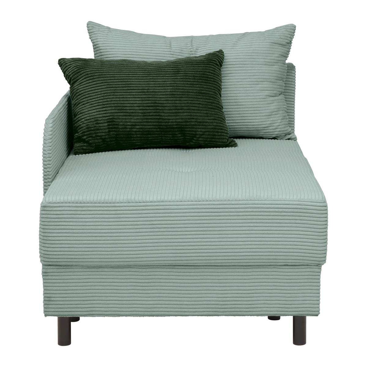 Liege Nova Salbeigrün - Salbeigrün/Schwarz, MODERN, Holz/Textil (145/62/85cm) - Mömax