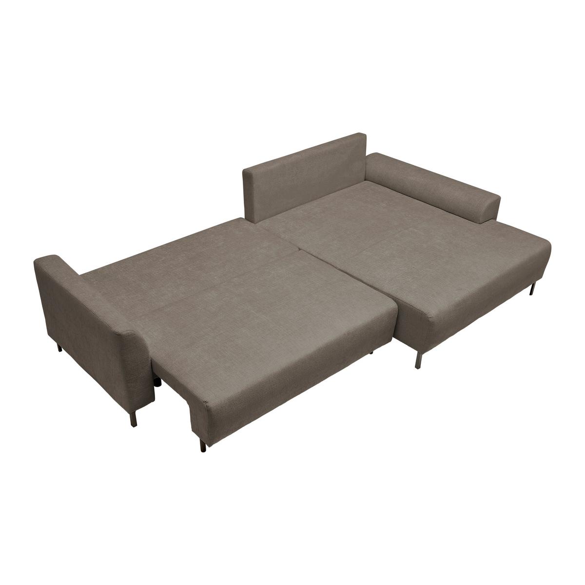 Ecksofa Integra Taupe - Taupe/Schwarz, Textil/Metall (294/81-93/170cm) - Mömax