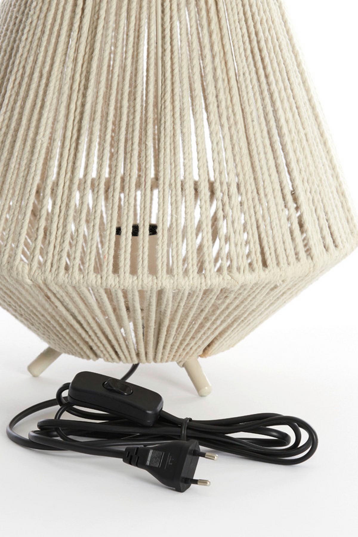 LAMPA STOŁOWA 8056143 FELIDA - kremowy, Basics, metal/tkanina (28/32cm) - Light & Living
