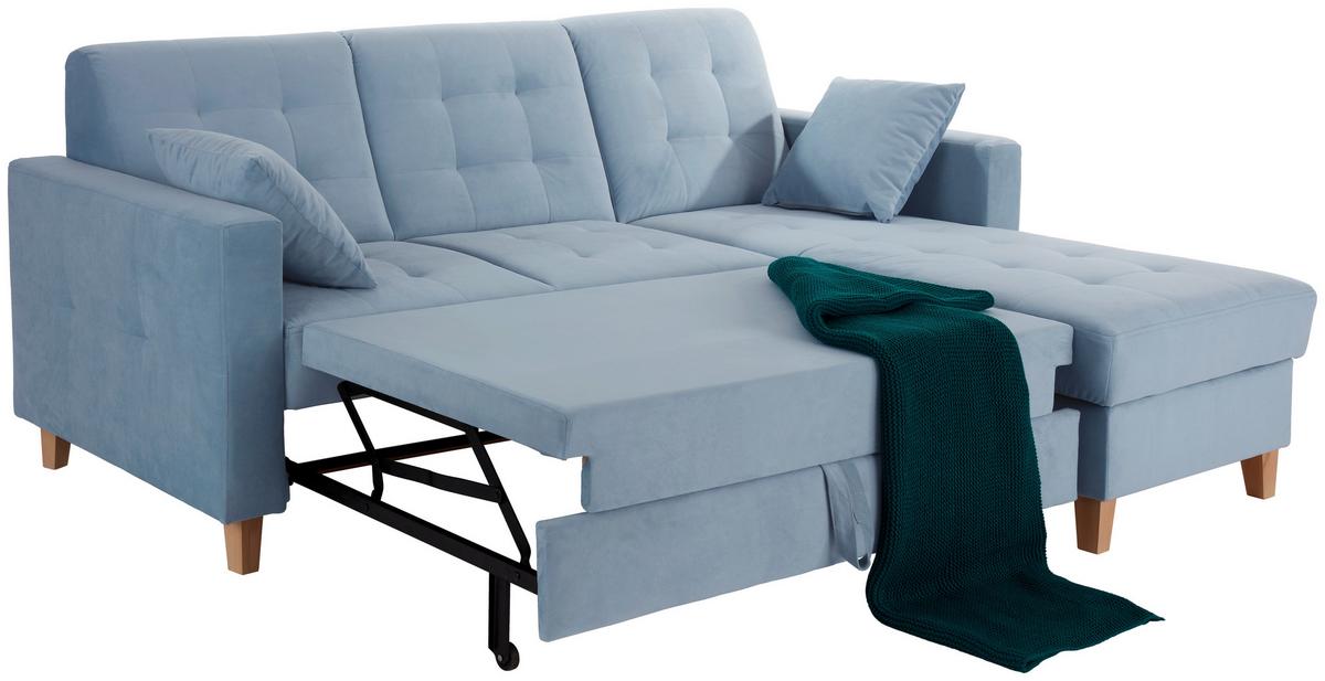 Sarokkanapé Bergen - világoskék, Design, textil (231/160cm) - Based