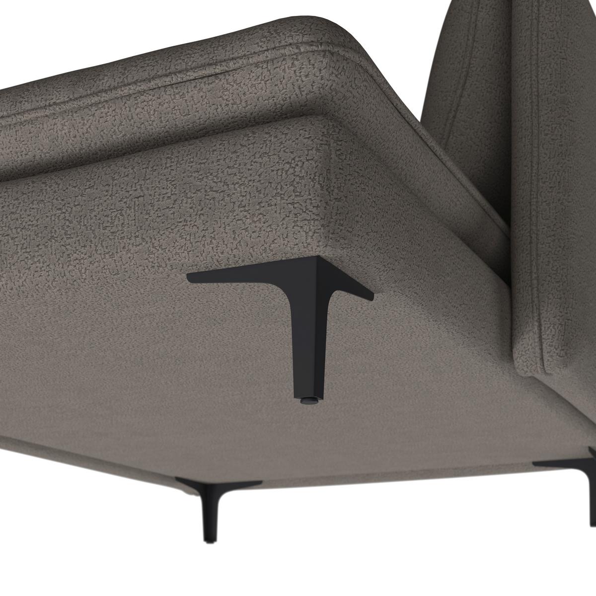 Relaxliege Sandy Chenille Grau - Schwarz/Grau, Modern, Holz/Textil (120/74/160cm) - Bessagi Home