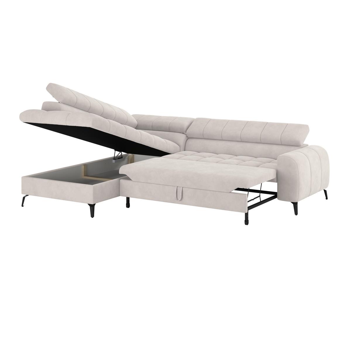 Kutna Garnitura Volf - bijela/crna, Trend, tekstil/metal (203/261cm)
