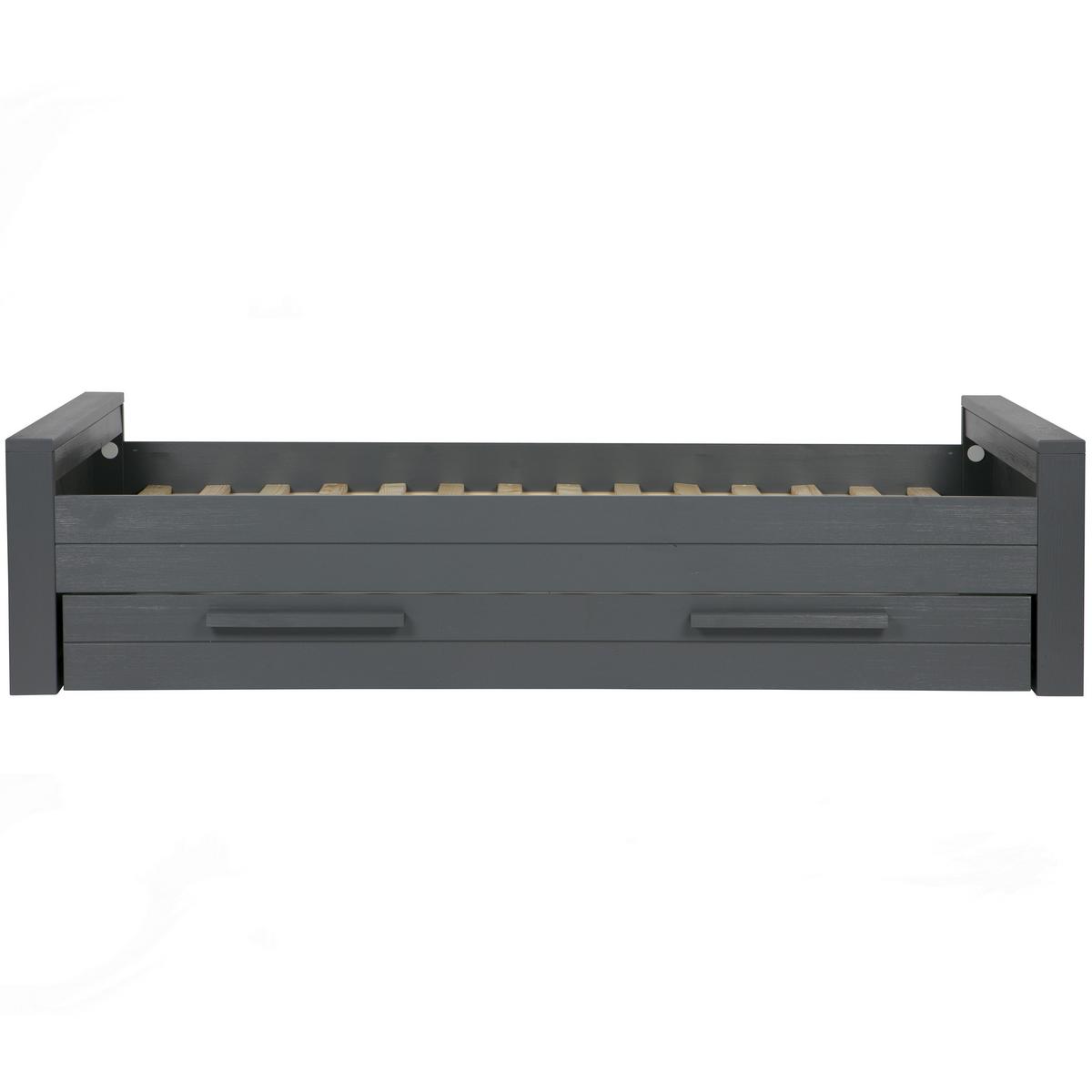 Bett Dennis Dunkelgrau ca. 90x200 cm - Dunkelgrau, Design, Holz (90/200cm) - Livetastic