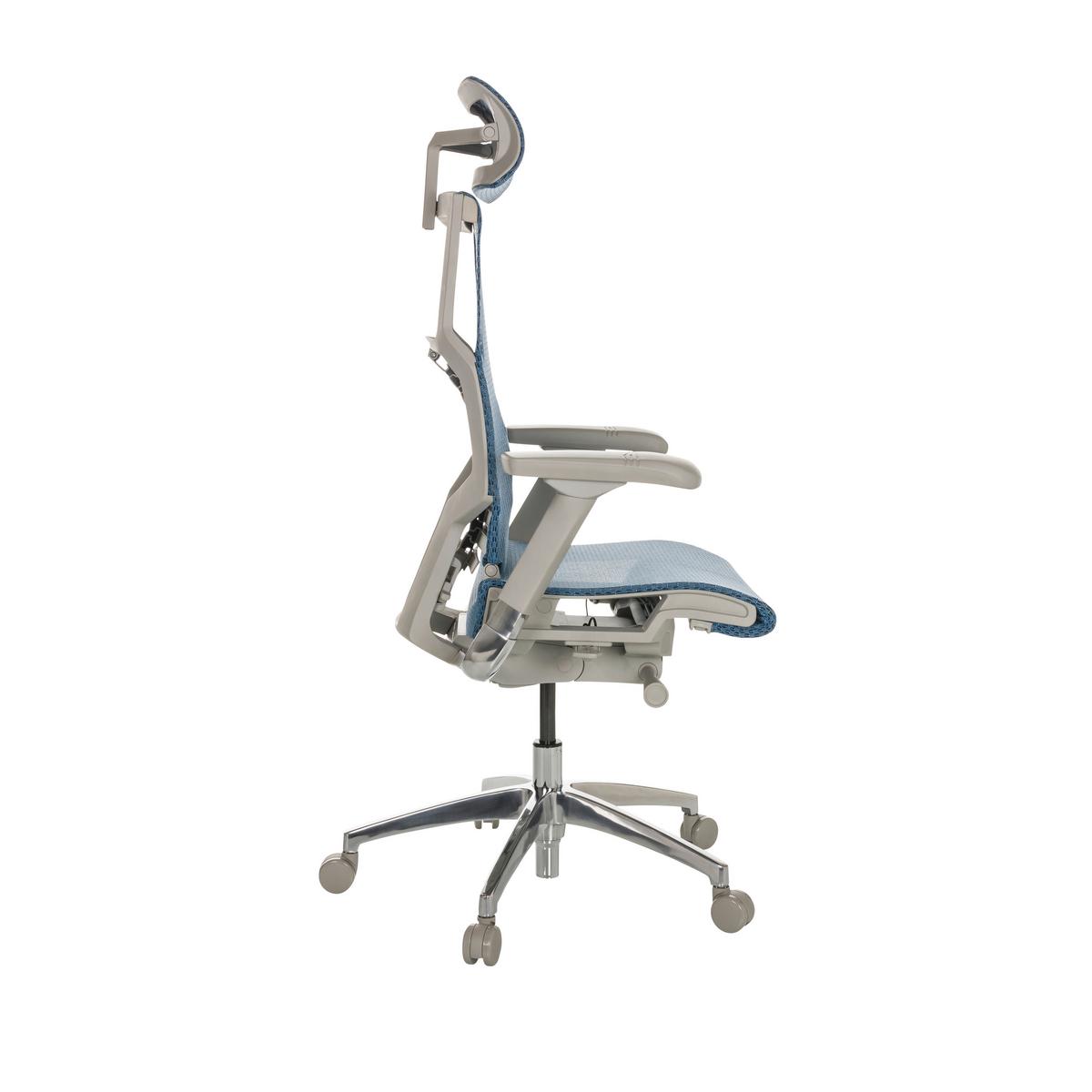 Pisarniški Stol Dynafit Ii G, Modra - modra/barve aluminija, Basics, kovina/umetna masa (67/119-135/60cm) - MID.YOU