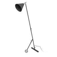 Stehleuchte Uzuhf-Siv - Silberfarben/Schwarz, Design, Kunststoff/Metall (30/148/42cm) - Kayoom
