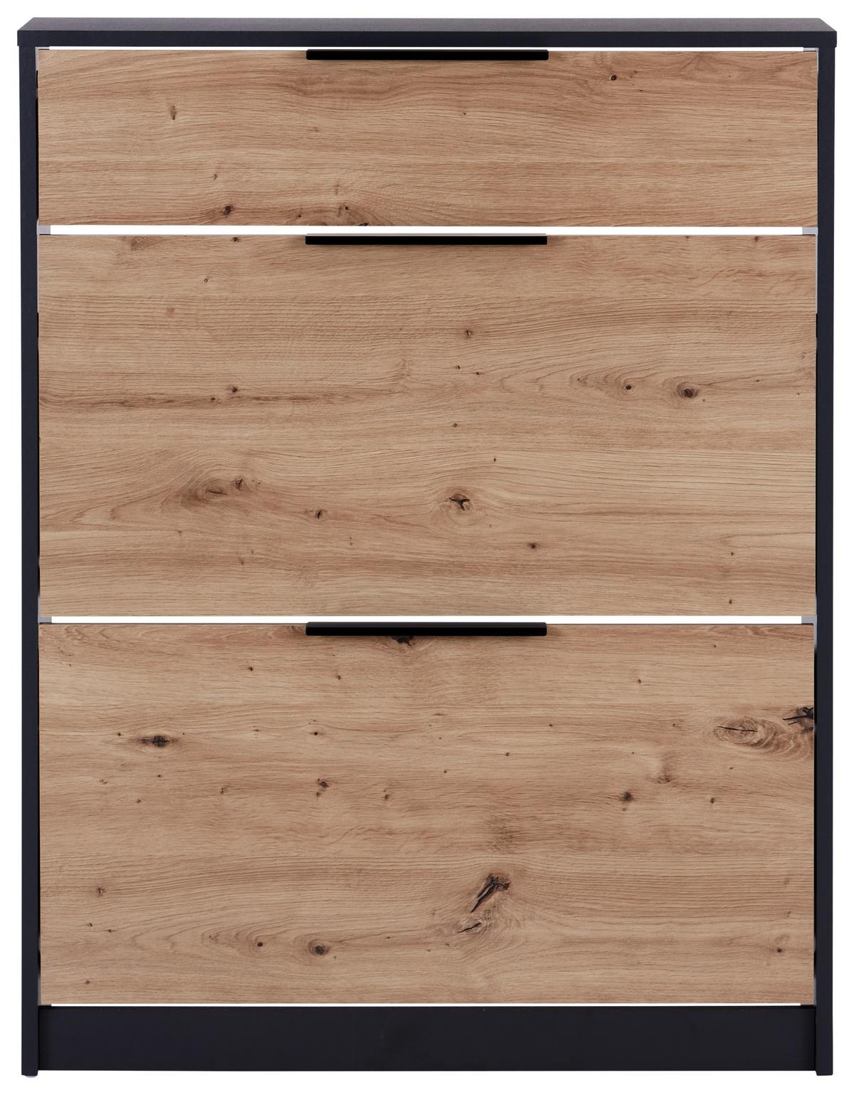 Omara Z Loputami Za Čevlje Anna 02, Antracit, Hrast - črna/barve hrasta, Moderno, kovina/leseni material (79/103,4/25cm) - Mömax