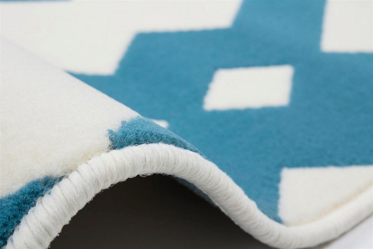 Flachwebeteppich Now! 125 Elfenbein/tür 160x230 - Türkis/Beige, Basics, Textil (160/230cm) - Kayoom