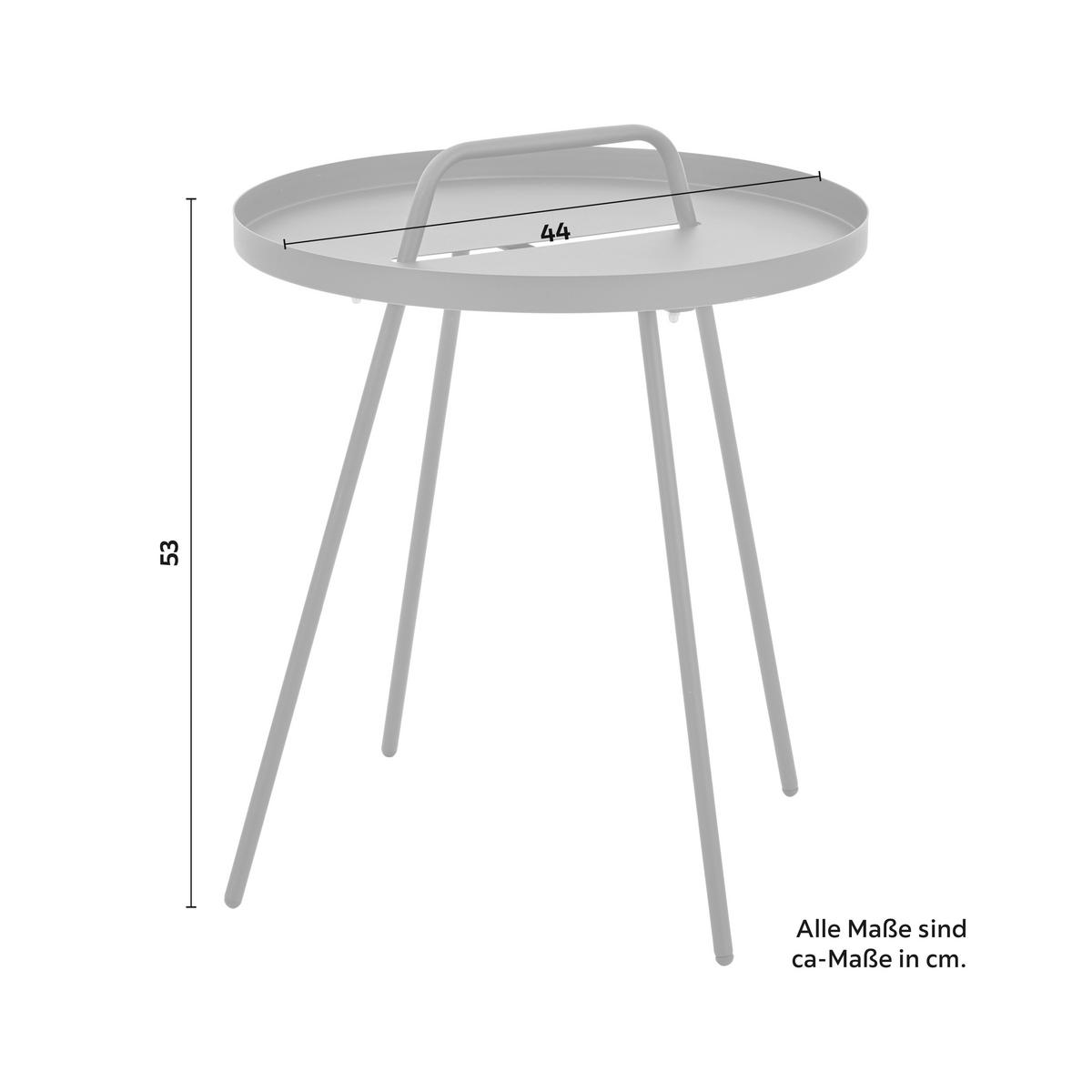 Gartenbeistelltisch Nizza aus Metall in Anthrazit - Anthrazit, Modern, Metall (44/53cm) - Mömax