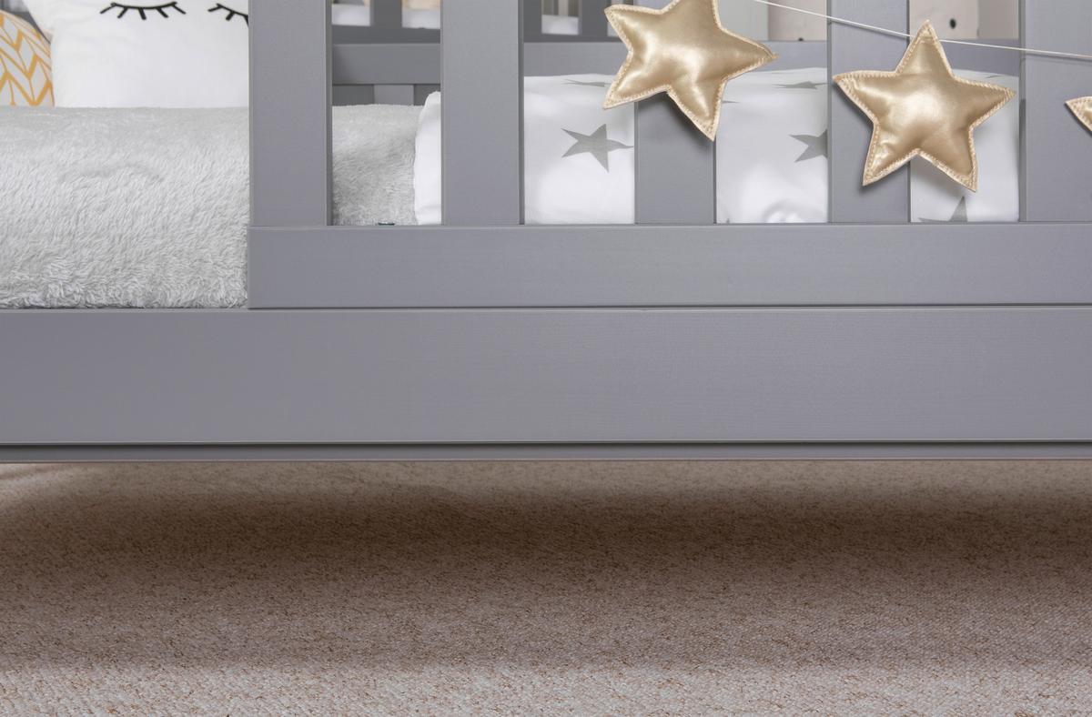 Ausziehbett Holz Duo ca. 100x200 cm Kiefer Hellgrau - Hellgrau/Naturfarben, MODERN, Holz/Textil (100/200cm) - MID.YOU