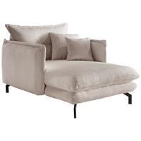 Relaxsessel Lava Beige Cord - Beige/Schwarz, MODERN, Textil/Metall (111/101/167cm) - Livetastic