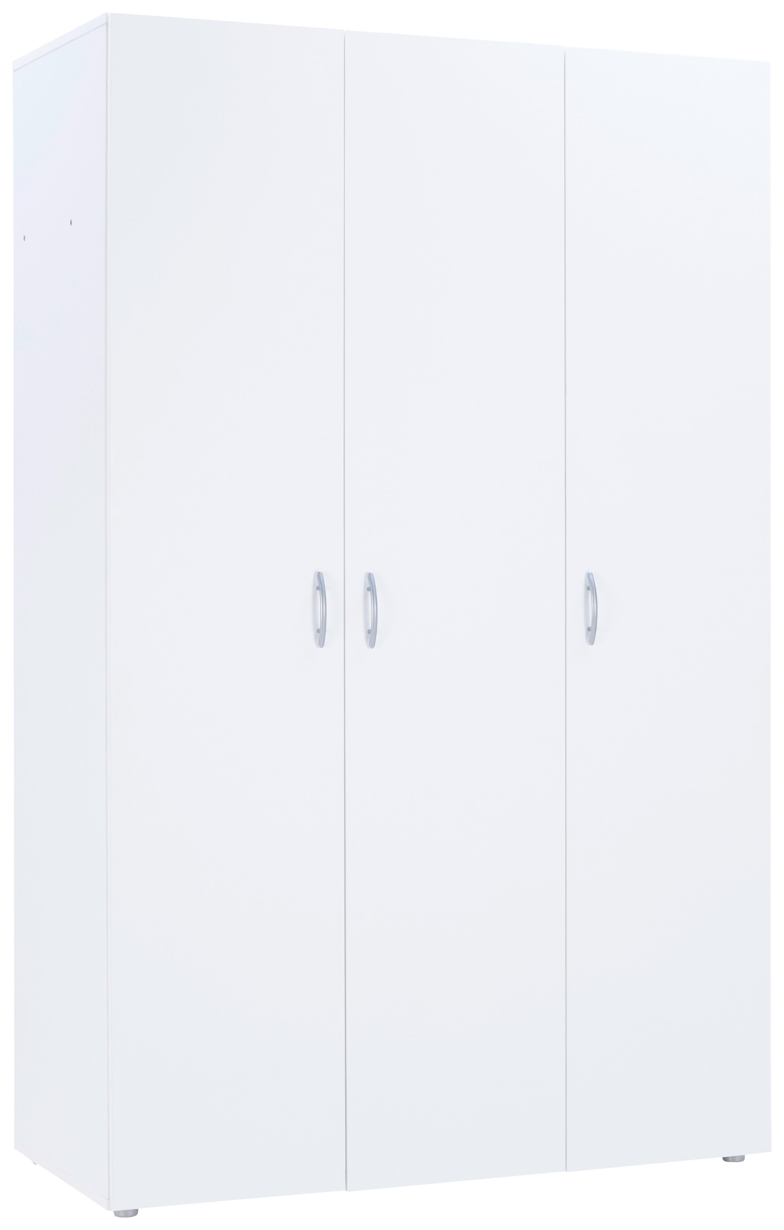 Kleiderschrank Basic in Weiß - Weiß/Grau, KONVENTIONELL, Holzwerkstoff/Kunststoff (110,7/179/51,9cm) - Based