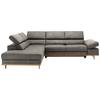 Wohnlandschaft Carmen in Silber mit Bettfunktion - Chromfarben/Silberfarben, KONVENTIONELL, Holz/Textil (226/93/292cm) - Based