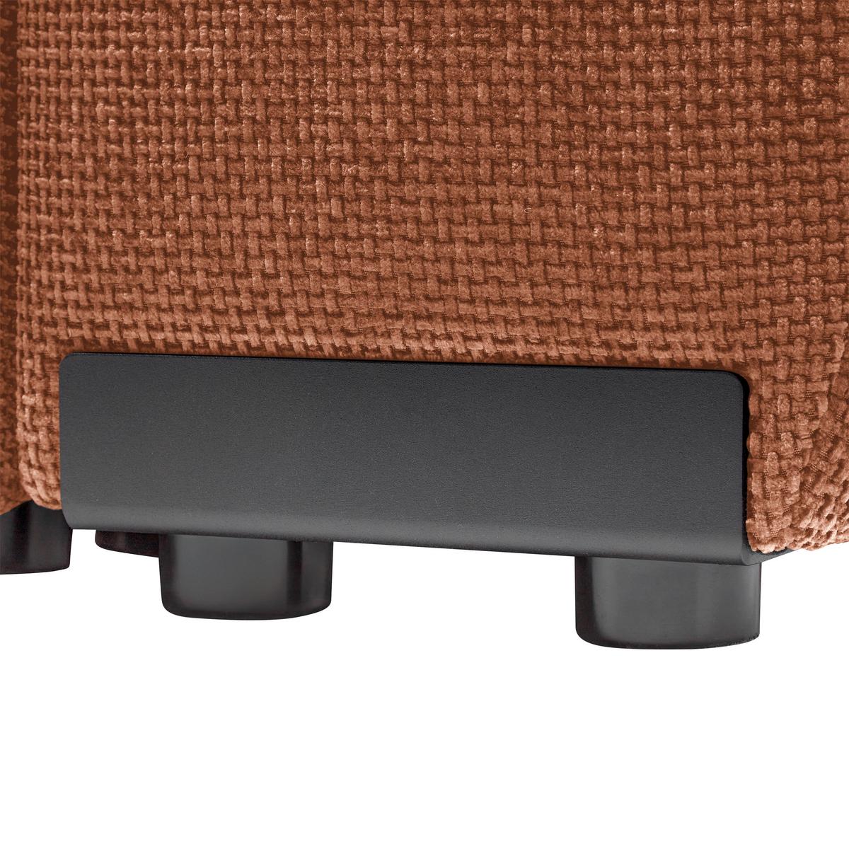 Wohnlandschaft Bolonia Terracotta - Schwarz Hochglanz/Terracotta, MODERN, Textil/Metall (166/93/273cm) - Mömax