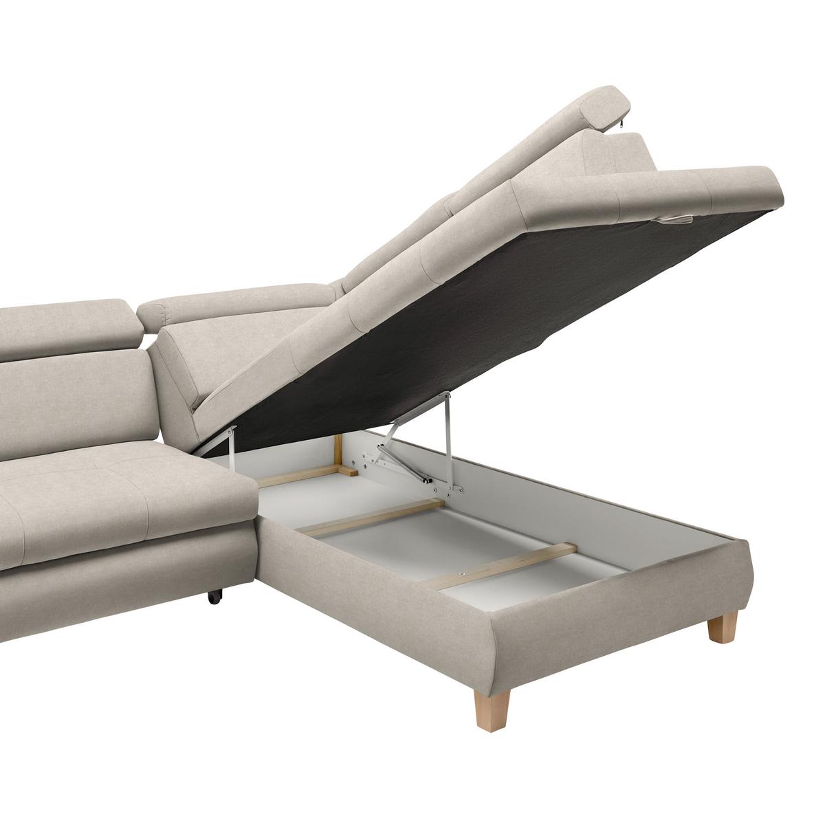 Ecksofa Lugo Greige - Greige, MODERN, Holz/Kunststoff (266/98/205cm) - Mömax