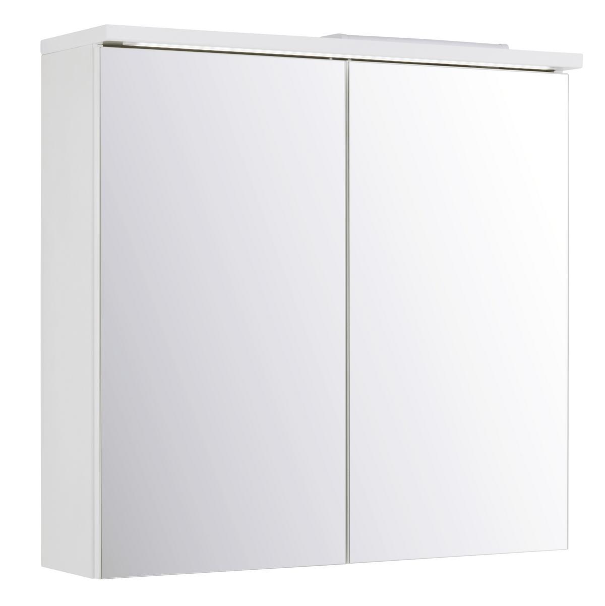 Omara Z Ogledalom Roy Ii -Exklusiv-, Bela, Led - bela, Moderno, steklo/leseni material (80/77/23cm) - Mömax