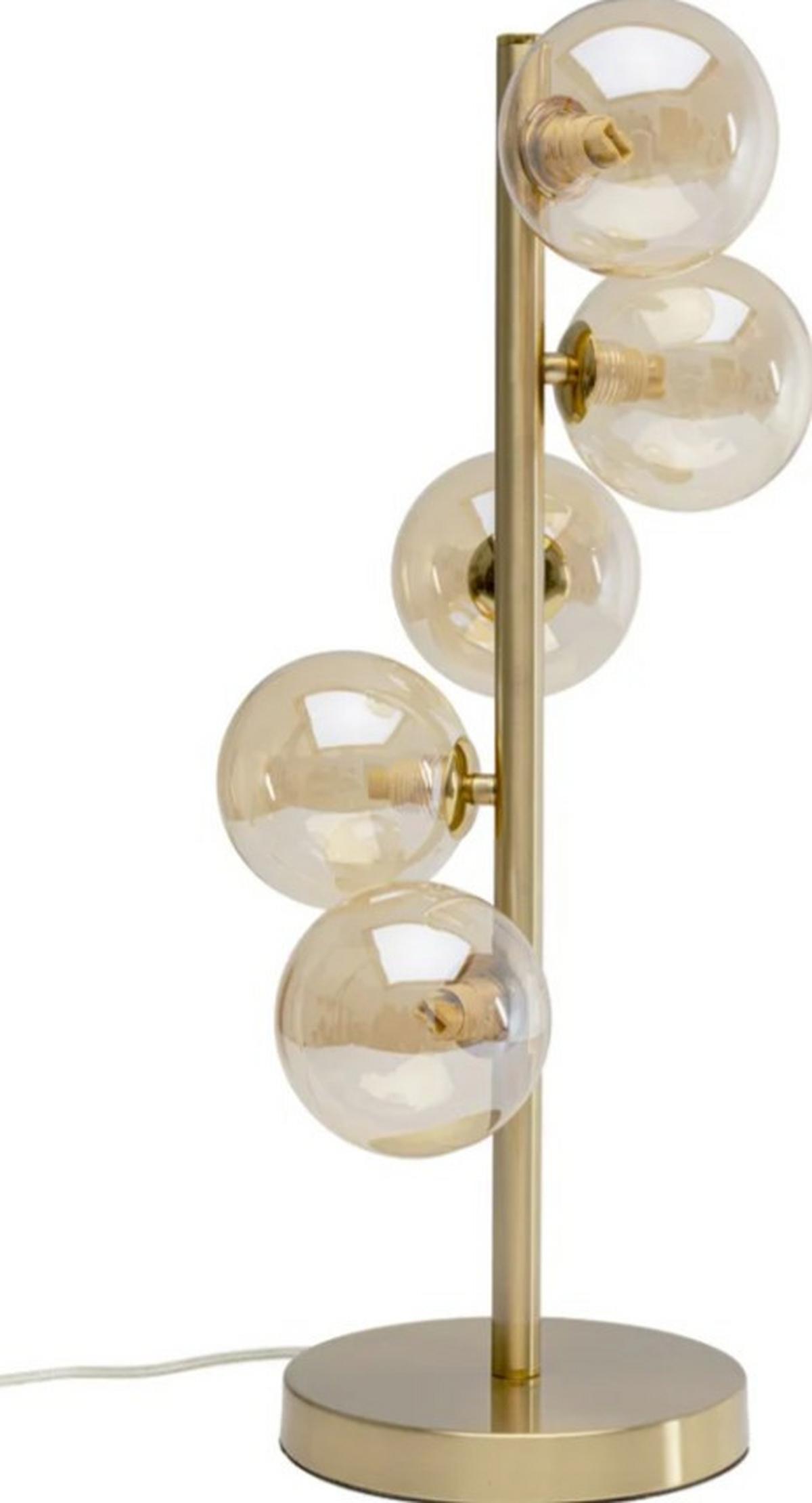 LAMPA STOŁOWA 58145 SCALA BALLS - kolor złoty, Trend, metal/szkło (22/53,5/22cm) - Kare-Design
