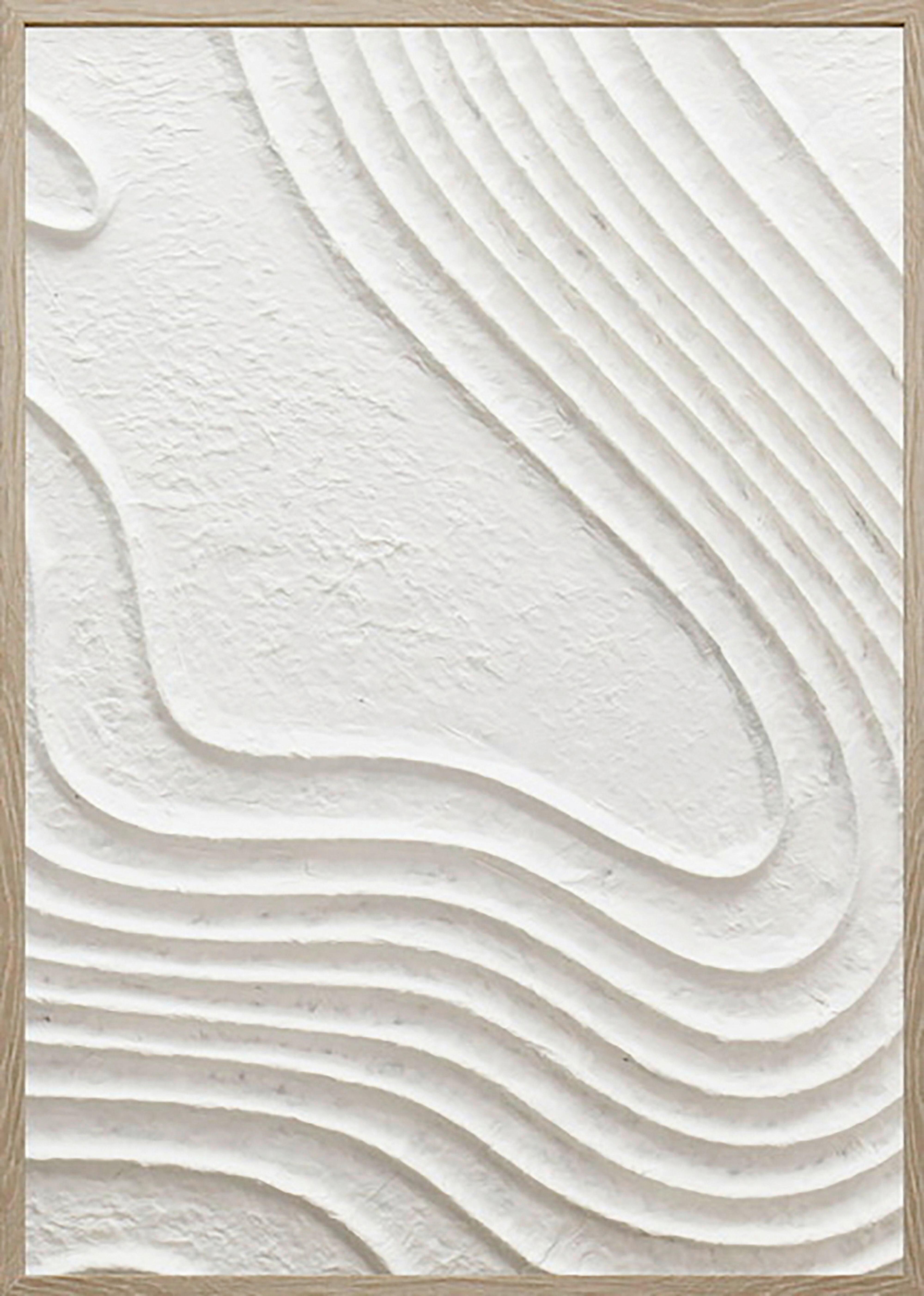 OBRAZ NA PŁÓTNIE MIKE - kolor naturalny/biały, Modern, materiał drewnopochodny/tworzywo sztuczne (50/70/4cm) - Modern Living