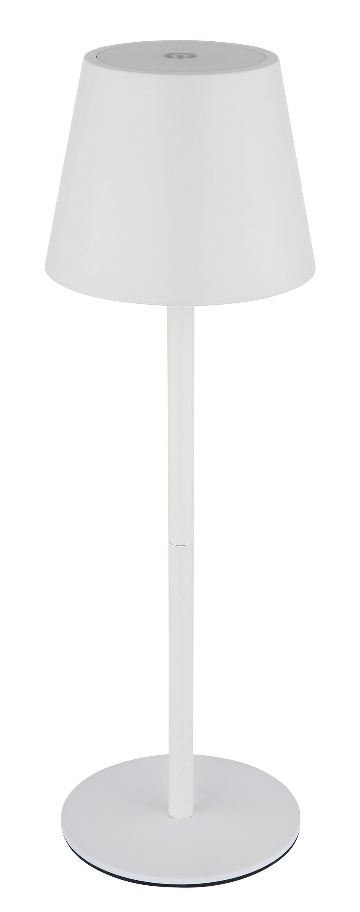 AKKU-TISCHLEUCHTE 58488W VERSCHLUSSLICHT - Weiss, Design, Kunststoff/Metall (10,6/36cm) - Globo