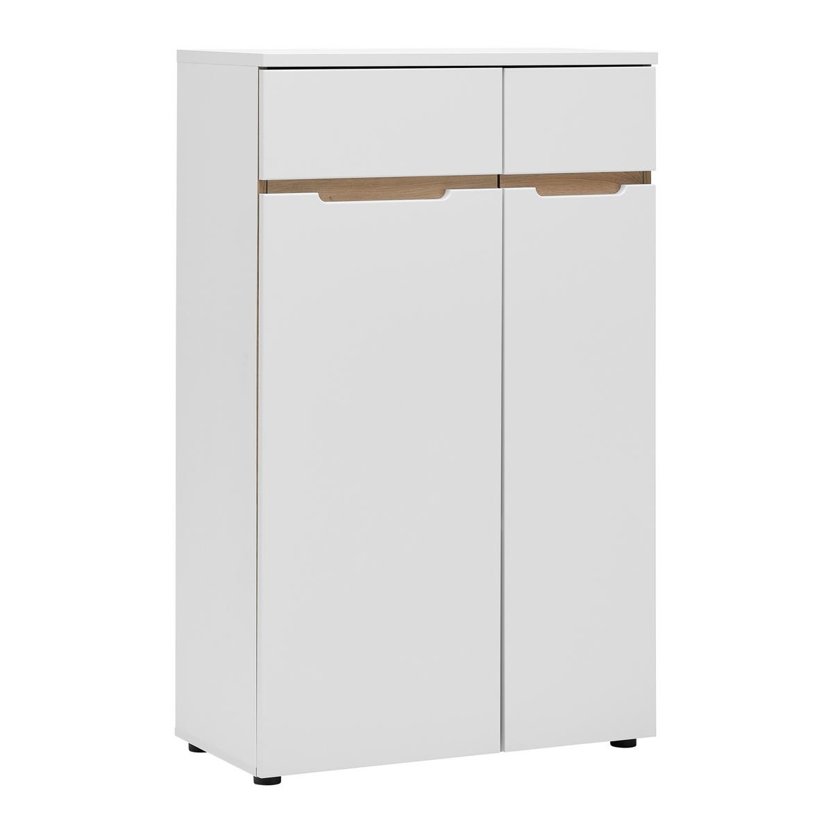 Kommode Dallas Weiß/Eiche Artisan - Schwarz/Weiß, MODERN, Holzwerkstoff/Kunststoff (75/122/38cm) - Mömax