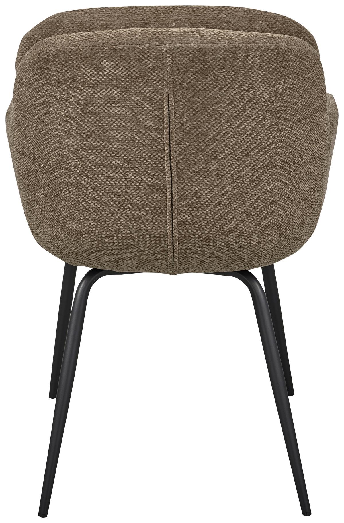 ARMLEHNSTUHL-SET Runa Sandfarben B: 57cm - Sandfarben/Schwarz, MODERN, Textil/Metall (57/82/59cm) - Livetastic