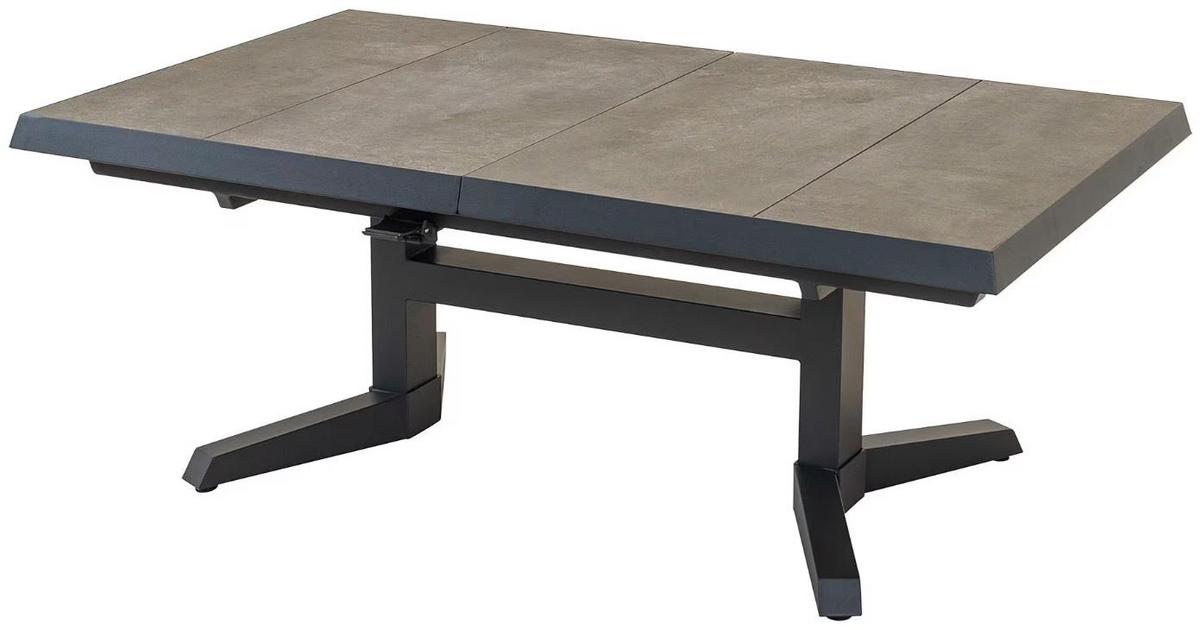 STÓŁ OGRODOWY MURCIA NEGRO EXCLUSIVE - antracytowy/kolor łupkowy, Modern, metal/ceramika (143-183/93/54-74cm) - Ambia Garden