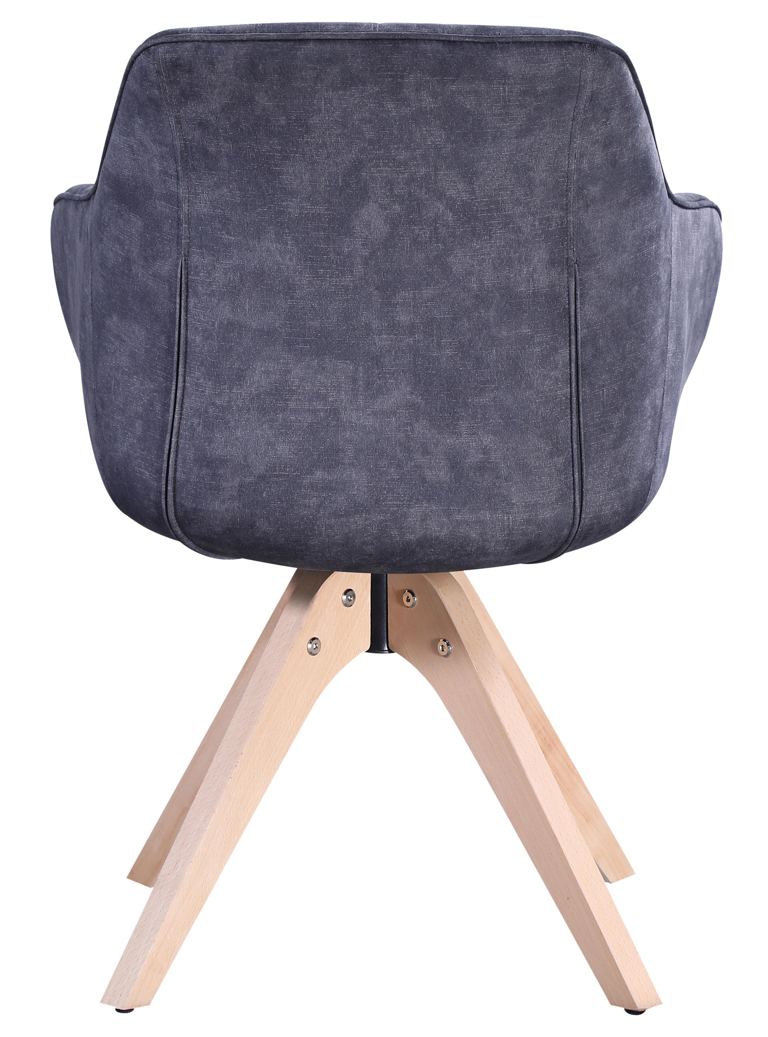 STOL MED ARMSTÖD RELAX -BASED- - brun/antracit, Modern, trä/textil (60/82/61cm) - Mömax