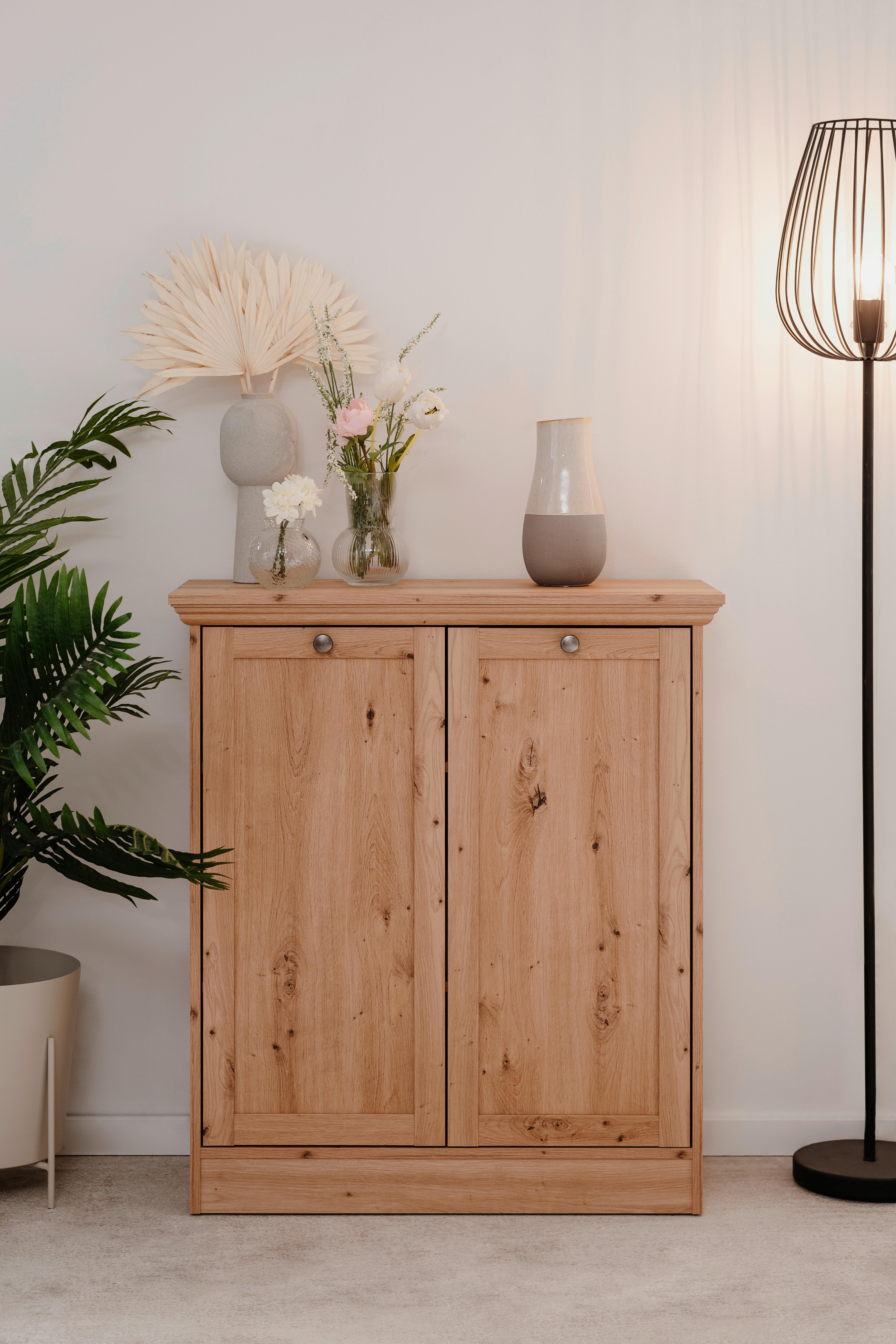 KOMODA TIMBER - dąb artisan, Natur, materiał drewnopochodny/metal (80/90/35cm) - Livetastic