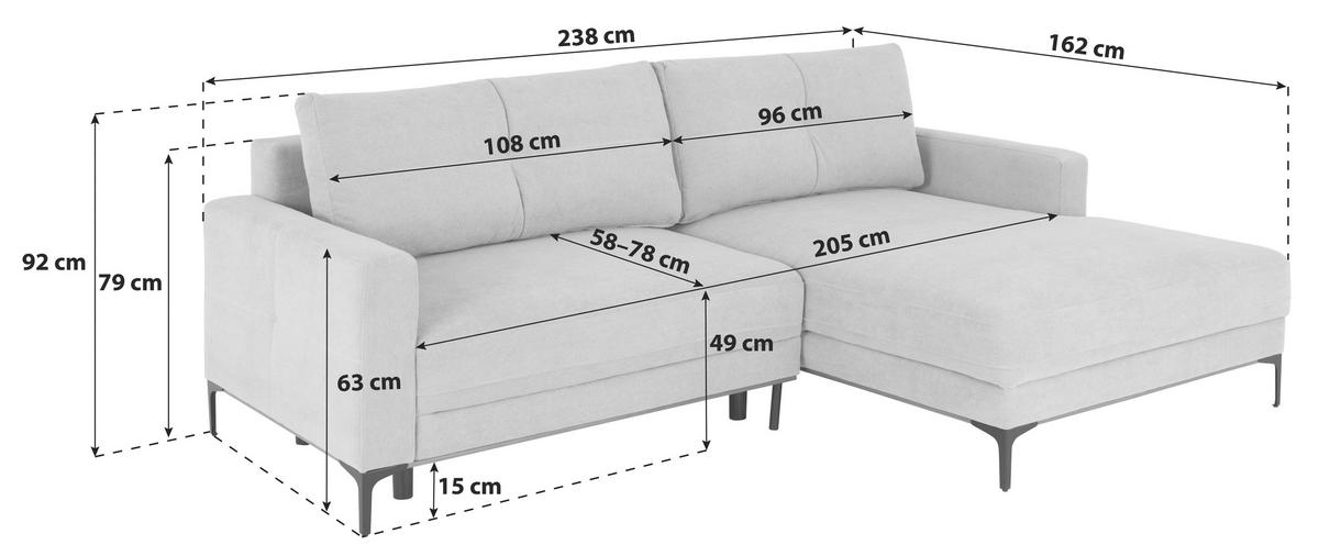 Coltar BERGAMO - bej, Modern, textil (238/162cm) - Mömax
