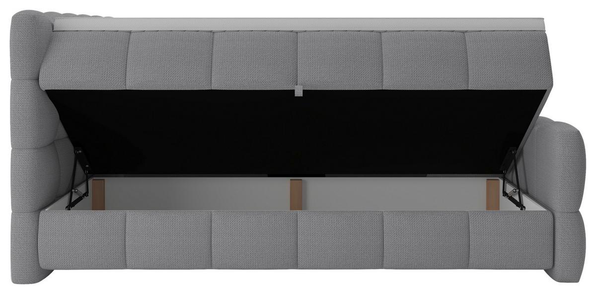 Boxspring Krevet Brisbane - siva/crna, Trend, drvni materijal/drvo (120/200cm) - Premium Living