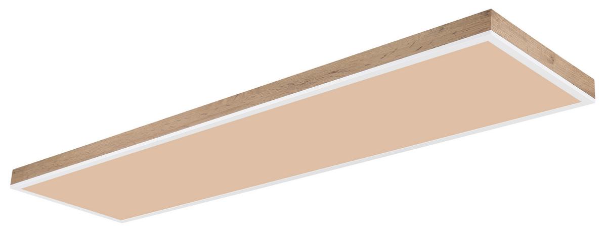Stropna Led-svetilka Doro, S Sijalko - bela/temno rjava, Natur, kovina/umetna masa (120/30/7,5cm) - Globo