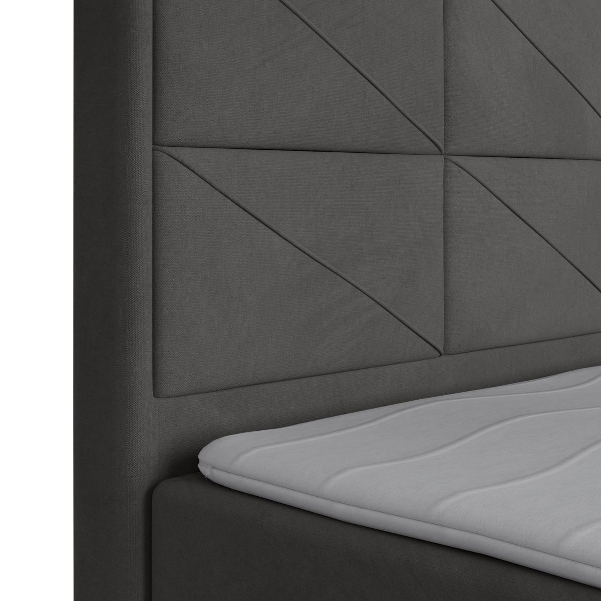 Boxspringbett Helsinki ca. 180x200 cm Anthrazit - MODERN, Holz/Kunststoff (180/200cm) - MID.YOU