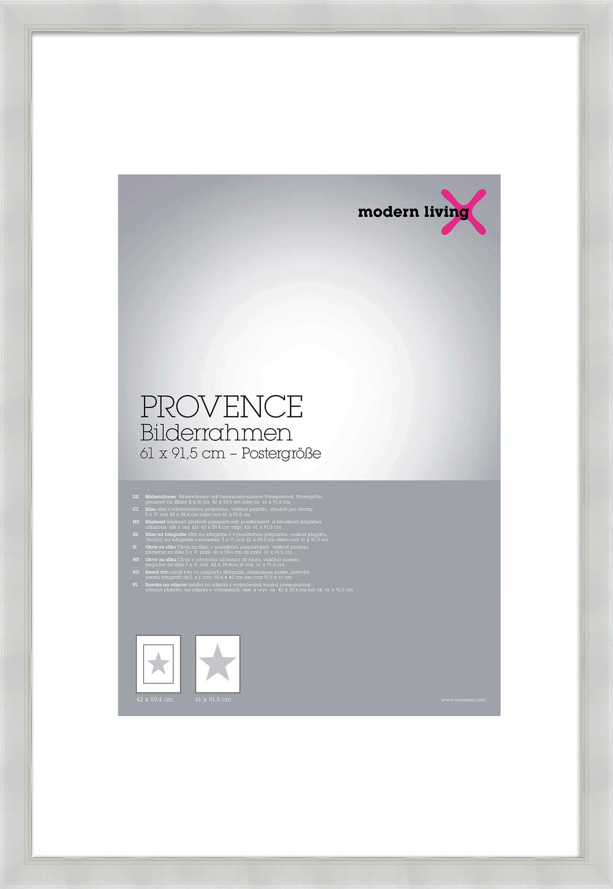 Bilderrahmen Provence ca. 61x91,5cm - Weiß, Basics, Holzwerkstoff (61/91,5cm) - Modern Living