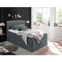 Boxspringbett Granada ca. 120x200 cm Anthrazit - Anthrazit/Schwarz, Basics, Kunststoff/Textil (120/200cm) - MID.YOU