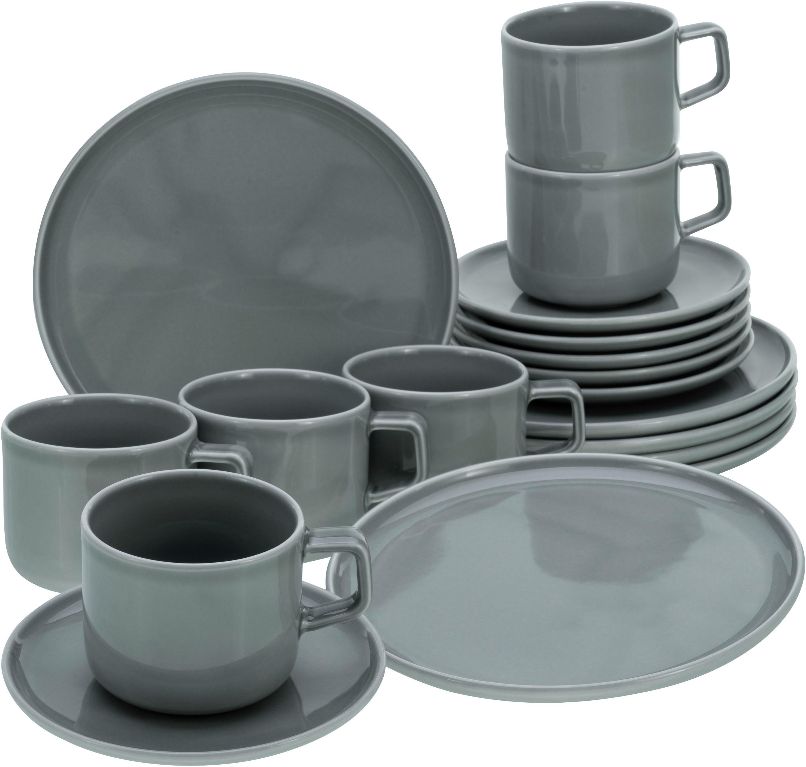 Kavni Servis Chef Collection Grey, 18-Delni - siva, Basics, keramika - Creatable