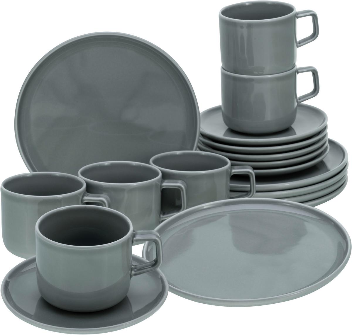 Kavni Servis Chef Collection Grey, 18-Delni - siva, Basics, keramika - Creatable