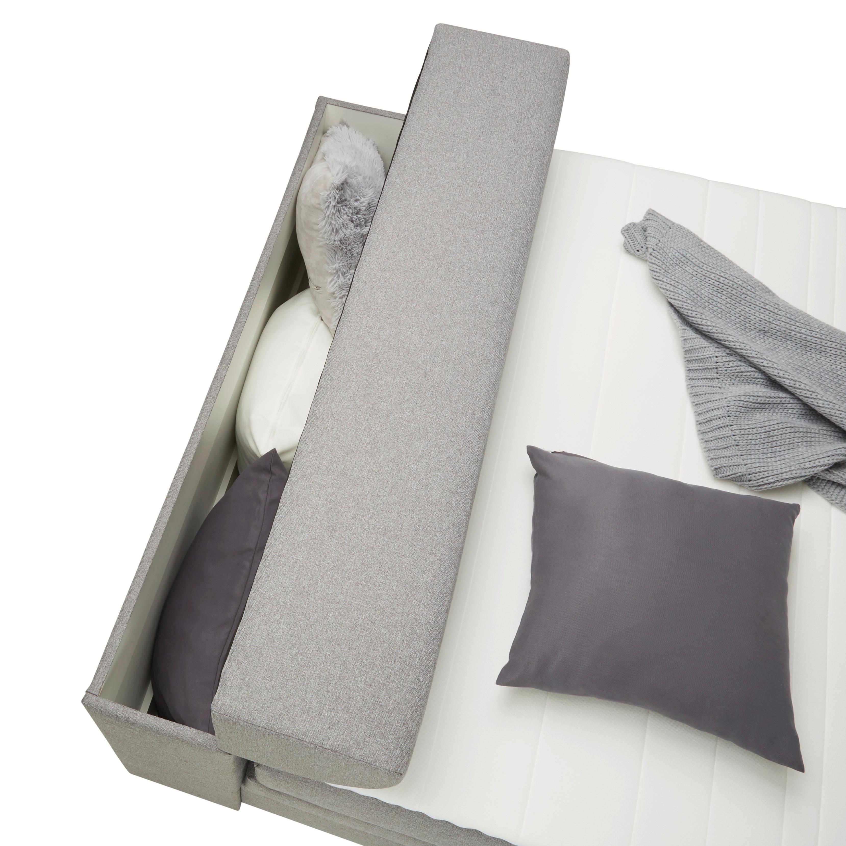 Boxspringbett Flexi 2 in Grau ca. 100x200cm - Schwarz/Grau, KONVENTIONELL, Kunststoff/Textil (100/200cm) - Based