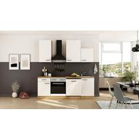 Küchenblock Avila m. Geräten Magnolie - Eichefarben/Magnolie, Trend, Holzwerkstoff/Metall (220cm) - FlexWell