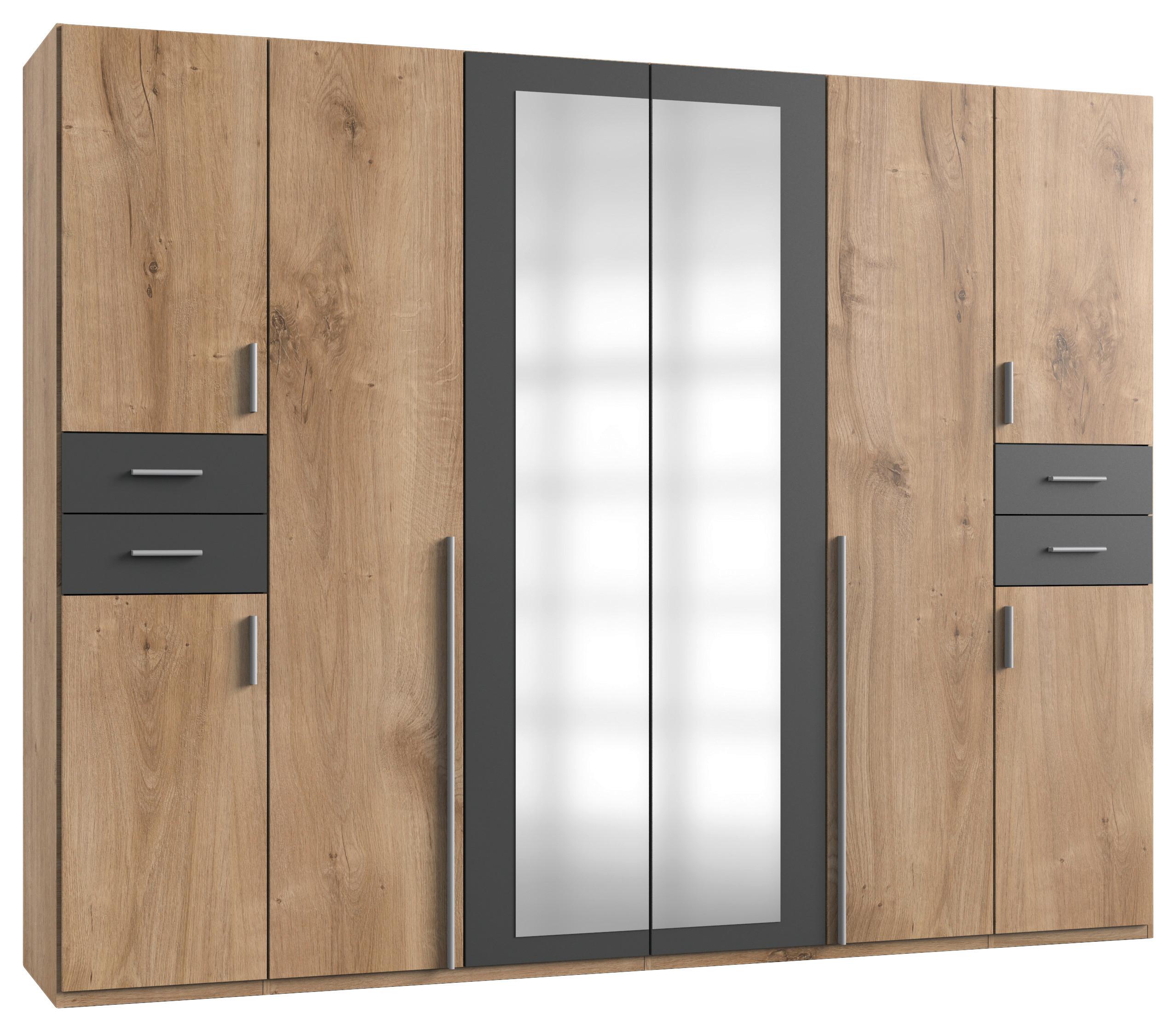 Ormar S Klasičnim Vratima Vegas - boje grafita/srebrne boje, Basics, drvni materijal (270/208/58cm) - Modern Living