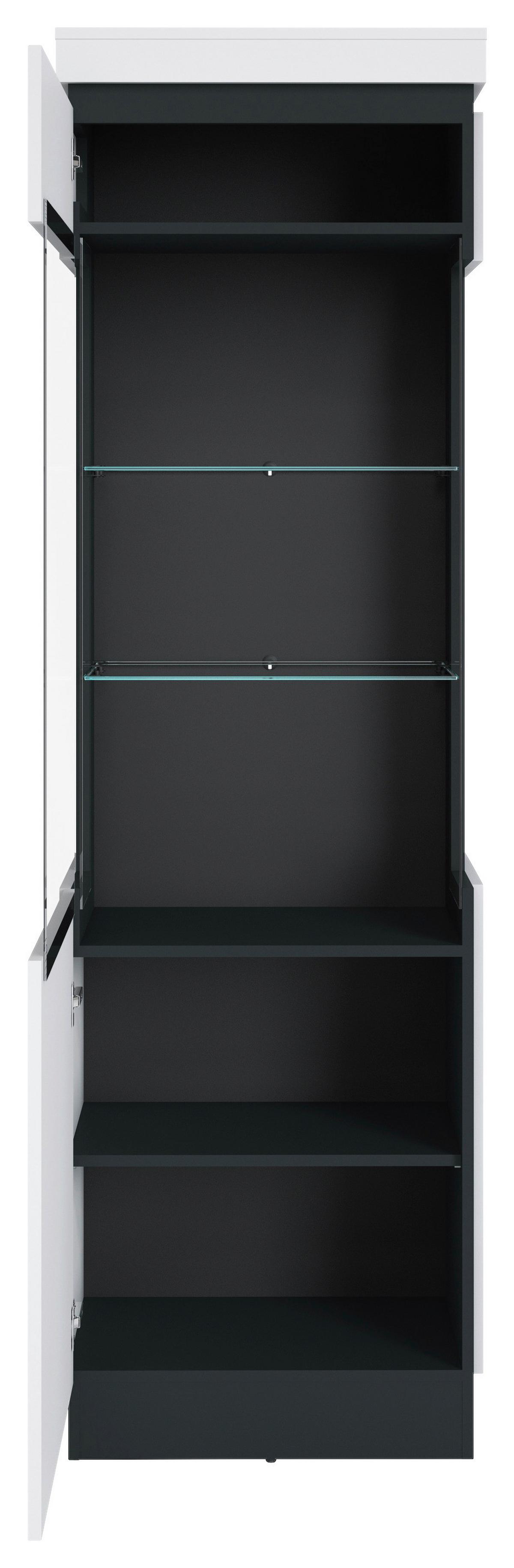 Vitrina Campania - bijela/antracit, Trend, staklo/drvni materijal (60,1/200,5/40cm) - Modern Living