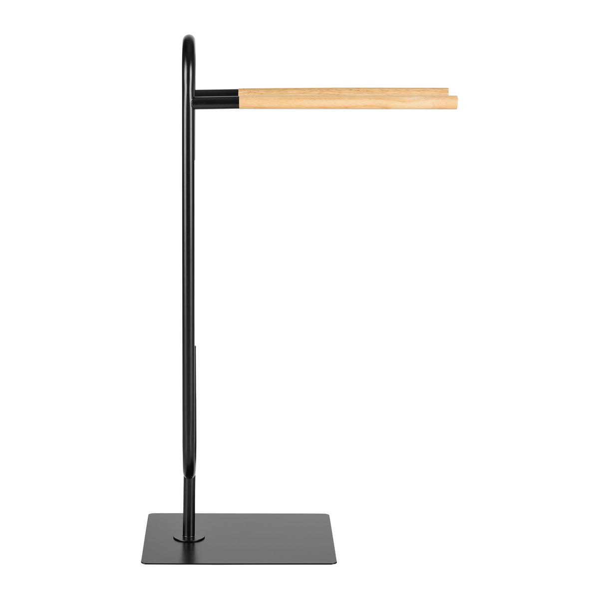 Handtuchhalter Elvis Naturfarben/Schwarz - Schwarz/Naturfarben, MODERN, Holz/Metall (48/81/24cm) - Mömax