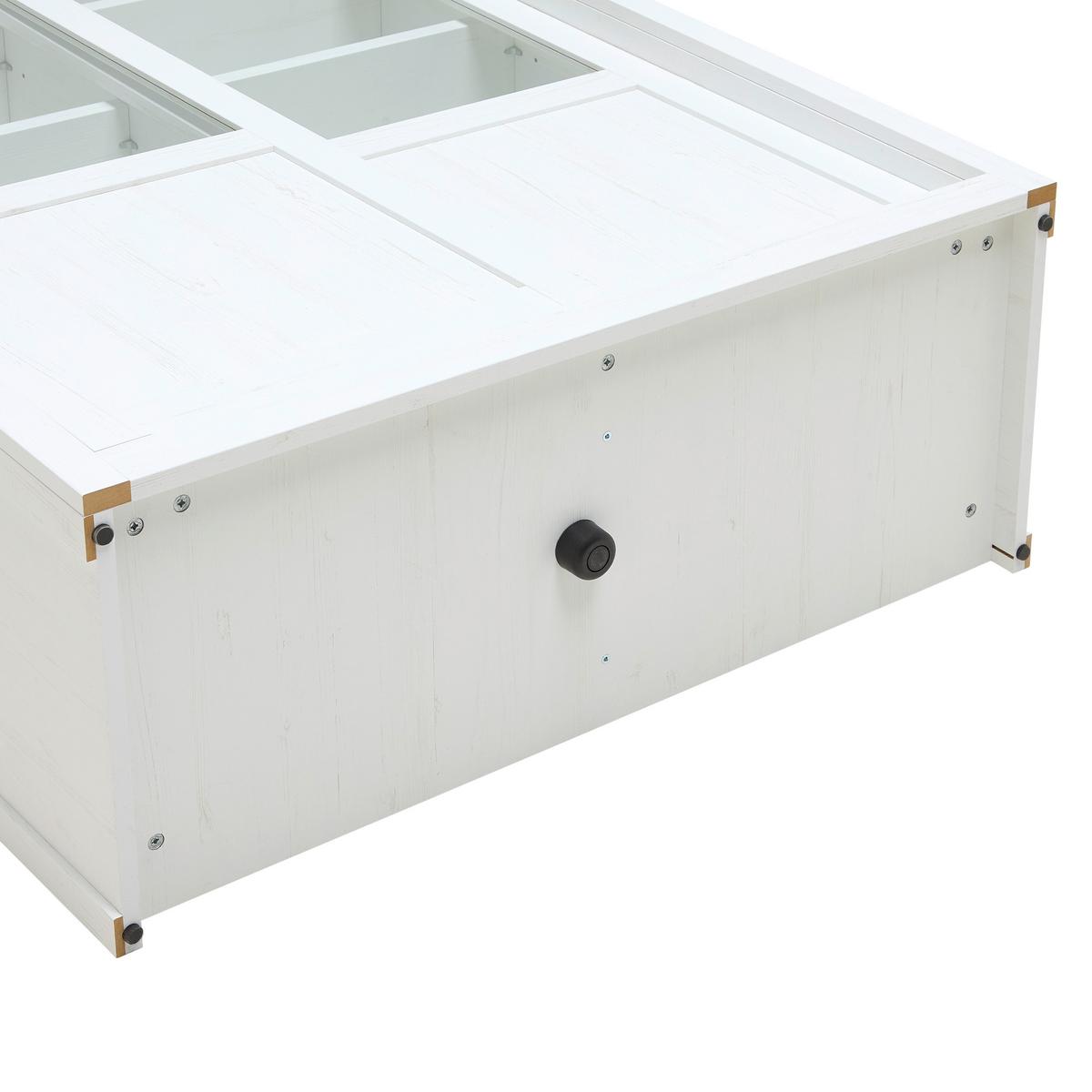 Highboard Korsika Eichefarben/Weiß - Eichefarben/Schwarz, ROMANTIK / LANDHAUS, Holzwerkstoff/Metall (105,5/140/43cm) - Mömax