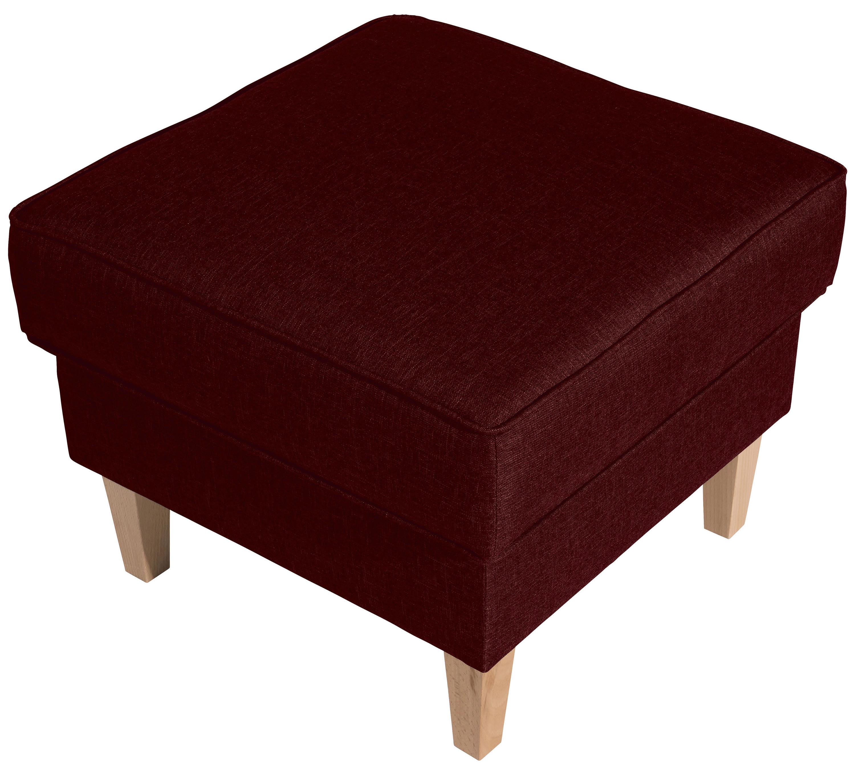 Hocker Lorris Dunkelrot Flachgewebe - Buchefarben/Dunkelrot, Design, Holz/Textil (53/45/53cm) - Max Winzer